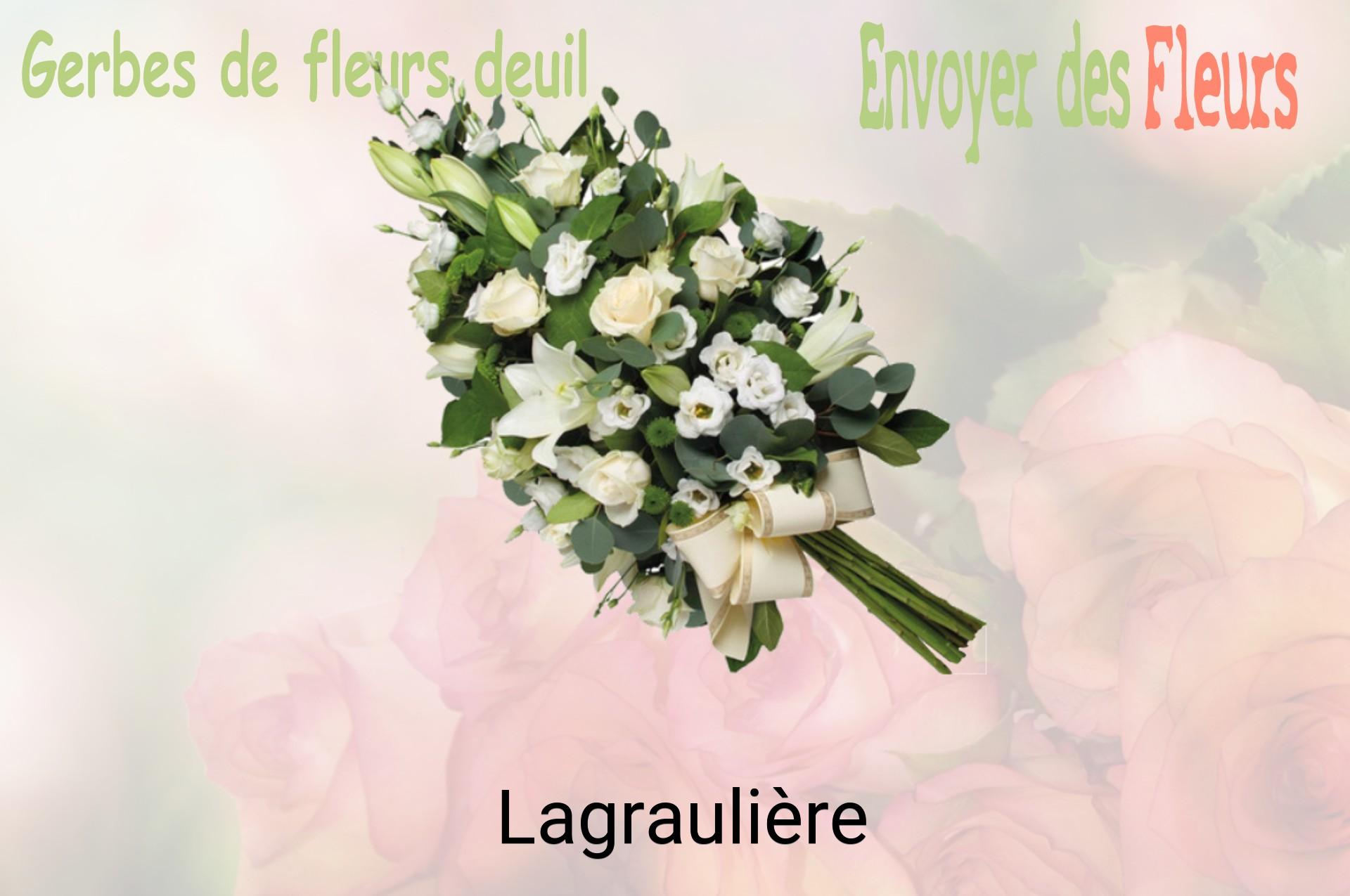 Gerbe de fleurs de deuil livrée à Lagraulière